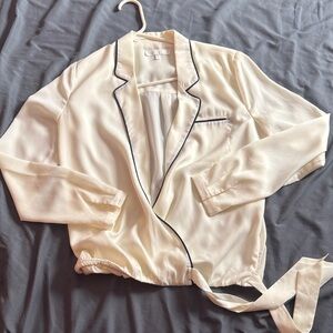 Aryn K deep plunge blouse